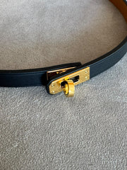 Hermès Black Kelly Choker with Gold Hardware