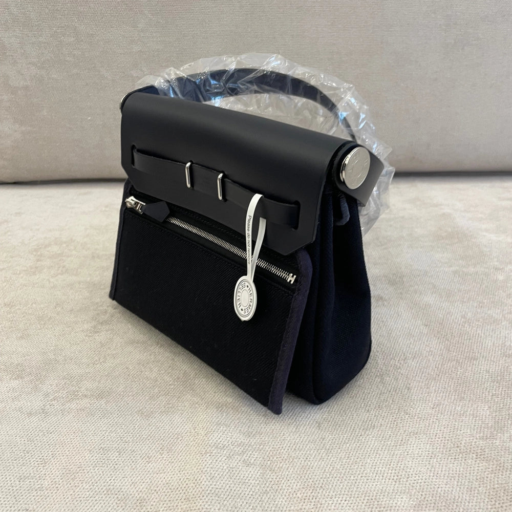 Hermès Black Mini Herbag PHW