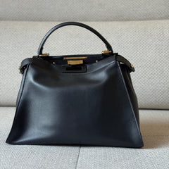 Fendi Black Medium Peekaboo with Strap