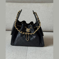 Chanel 25 Caviar Small Black Small Handbag with Gold Hardware
