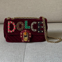 Dolce & Gabbana Lucia Velvet Shoulder Bag