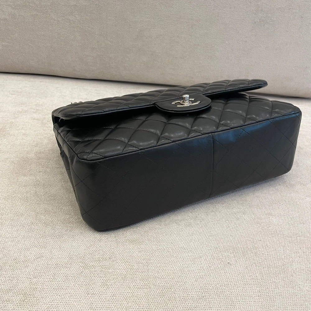 Chanel Lambskin Quilted Leather Double Flap Jumbo Shoulder Bag
