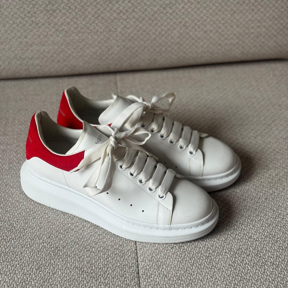Alexander McQueen White Leather Oversized Sneakers - Size 40