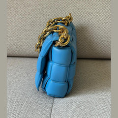 Bottega Veneta Blue Chain Padded Cassette Shoulder Bag with Entrupy Certificate