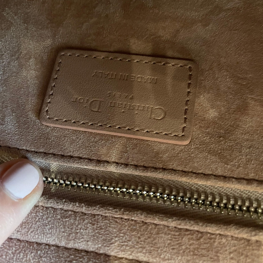 Christian Dior Medium Nude Lady Dior with Strap & Twilly