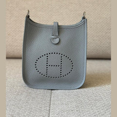 Hermès Mini Evelyne Gris Pantin with PHW - Stamp K