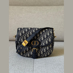 Christian Dior Bobby Bag in Blue Dior Oblique Jacquard Canvas with Strap