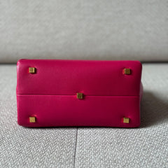 Valentino Pink Leather One Stud Small Top Handle Bag with Strap