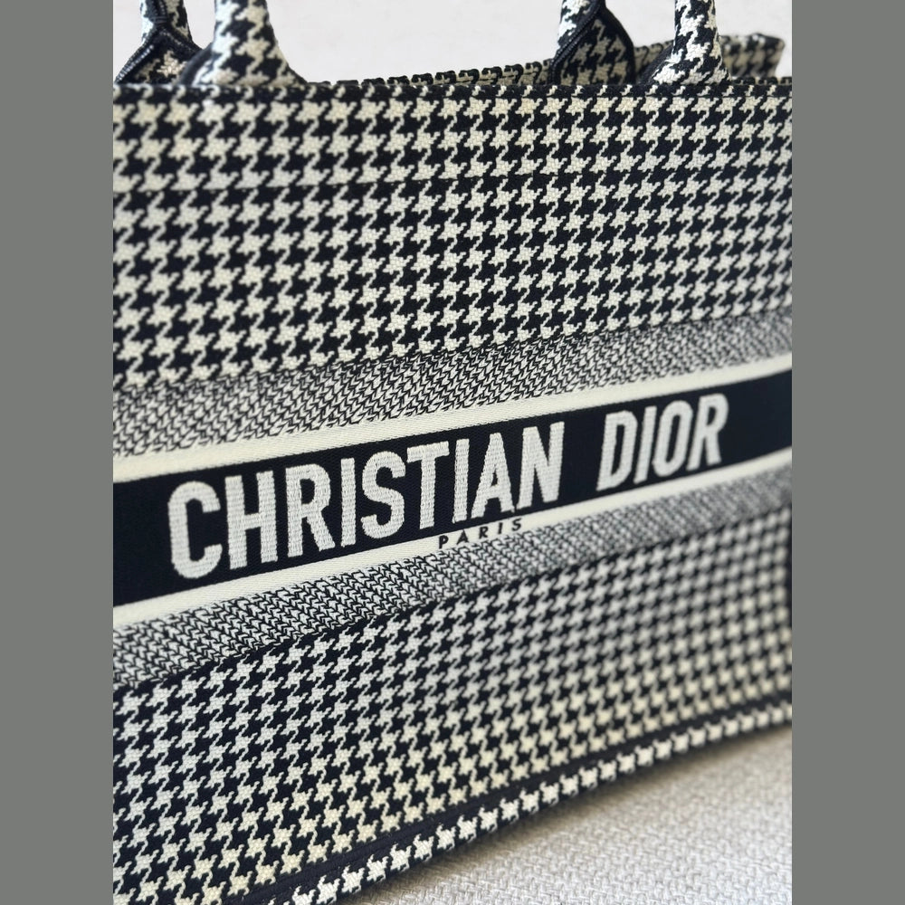 Christian Dior Black & White Canvas Medium Book Tote