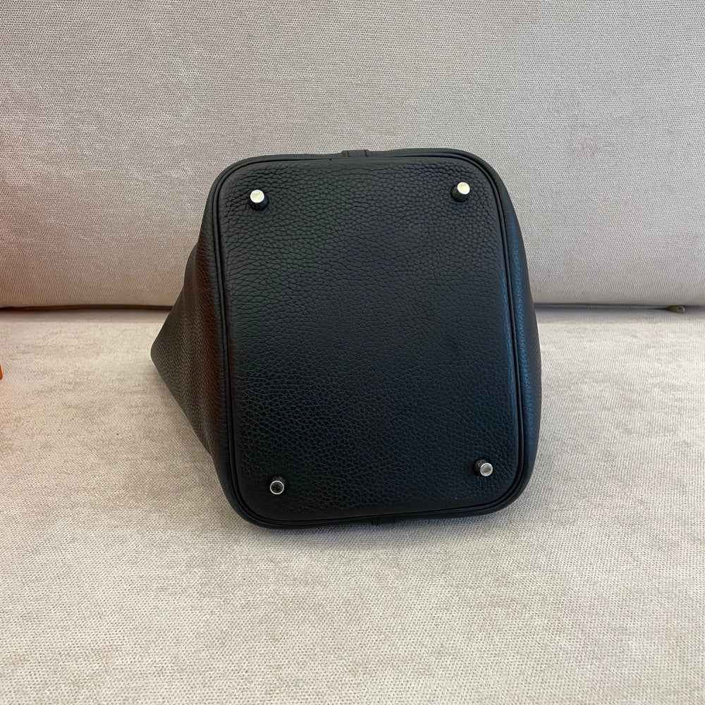 Hermès Black Picotin 22 Clemence Leather with PHW