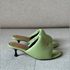 Loewe Anagram Green Padded Mules - Size 39