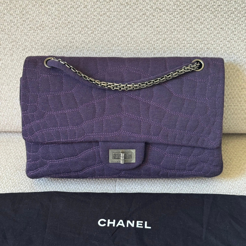 Chanel 2.55 Reissue Flap Bag Jumbo Purple Quilted Fabric