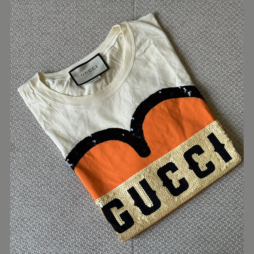 Gucci Oversized Sequin Love T-Shirt - Size XS