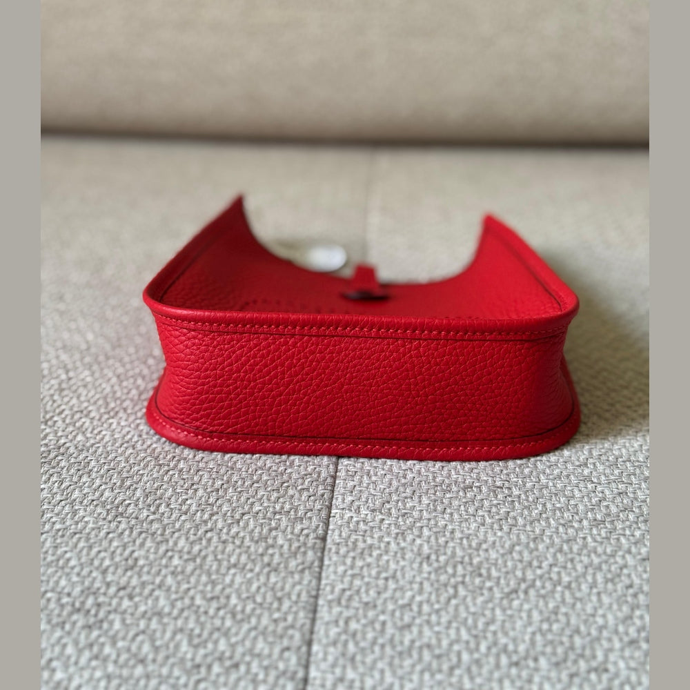 Hermès Rouge Radieux Mini Evelyne with Strap