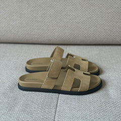 Hermès Suede Beige Chypre Sandals - Size 40