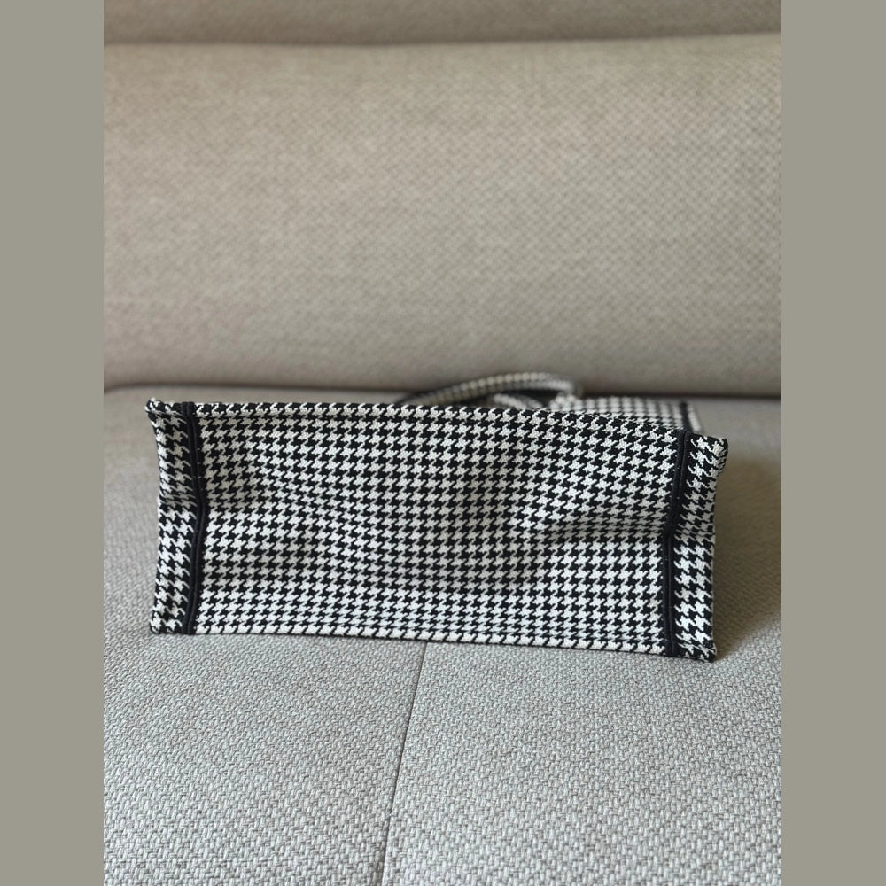 Christian Dior Black & White Canvas Medium Book Tote