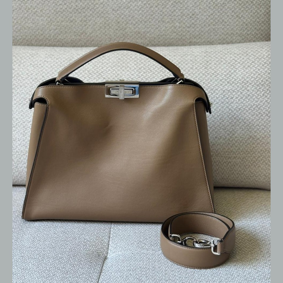 Fendi Peekaboo Iconic Essentially Top Handle Bag with Strap