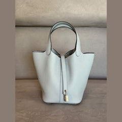 Hermès Picotin Lock 18 in Bleu Glacier with Palladium Hardware