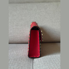 Valentino Garavani Rockstud Spike Red Leather Crossbody Bag