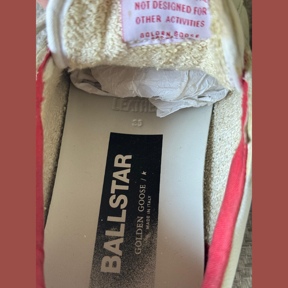 Golden Goose BallStar Sneakers with Red Star - Size 38