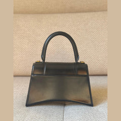 Balenciaga Black Hourglass Top Handle Bag with Strap