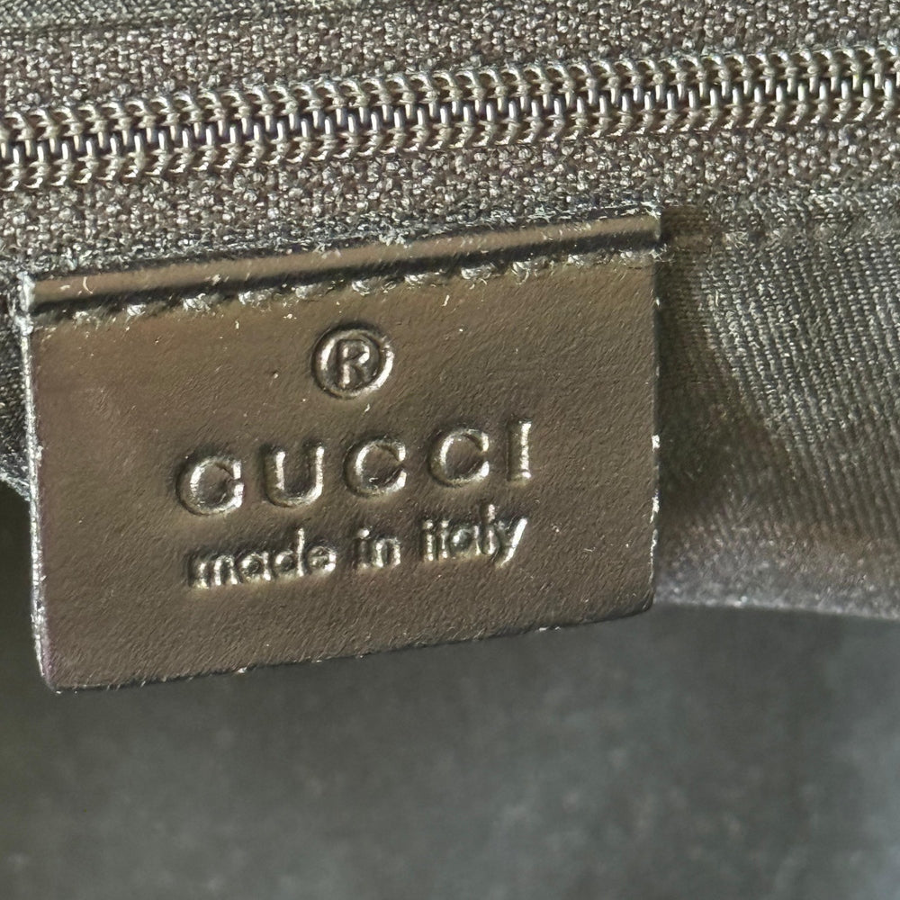 Gucci Abbey D-Ring Black Patent Leather Shoulder Bag