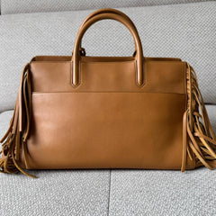 Saint Laurent Rive Gauche Fringe Leather Satchel