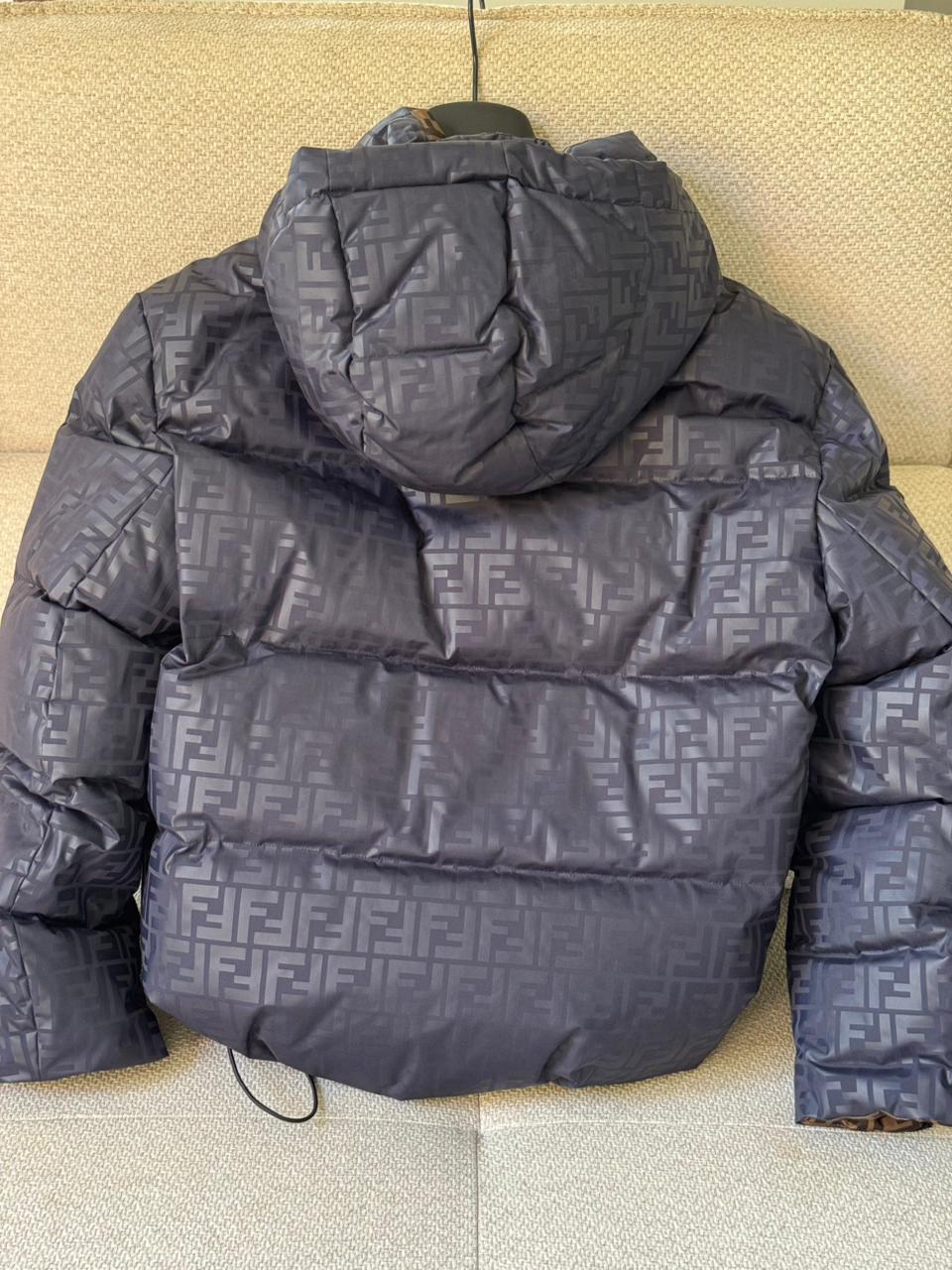 Fendi Reversible FF Logo Puffer Jacket – Blue & Brown