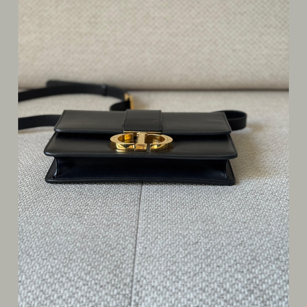 Christian Dior Black Dior Montaigne with Gold Hardware Shoulder Bag