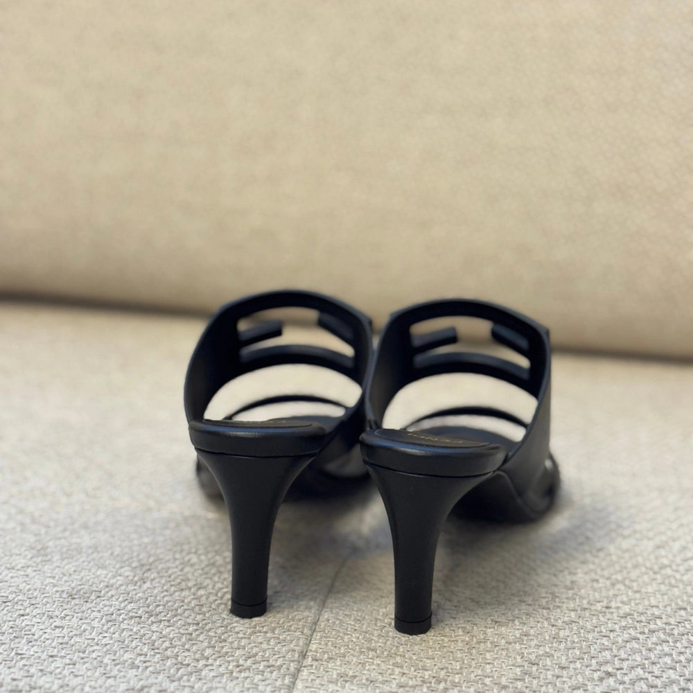 Fendi Black Baguette Mules - Size 37.5
