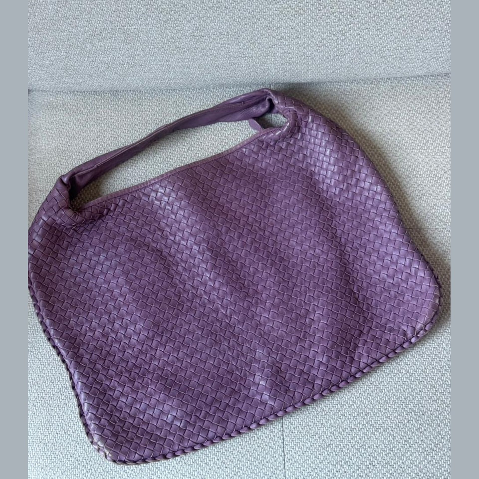 Bottega Veneta Purple Intreciatto Hobo Shoulder Bag