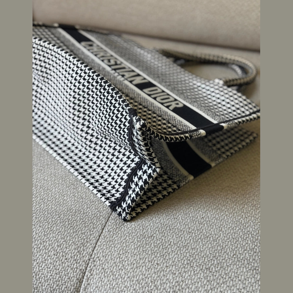 Christian Dior Black & White Canvas Medium Book Tote