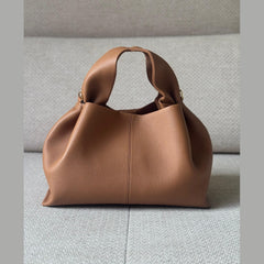 Polène Textured Camel Numéro Neuf Large Top Handle Bag