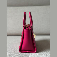 Valentino Pink Leather One Stud Small Top Handle Bag with Strap