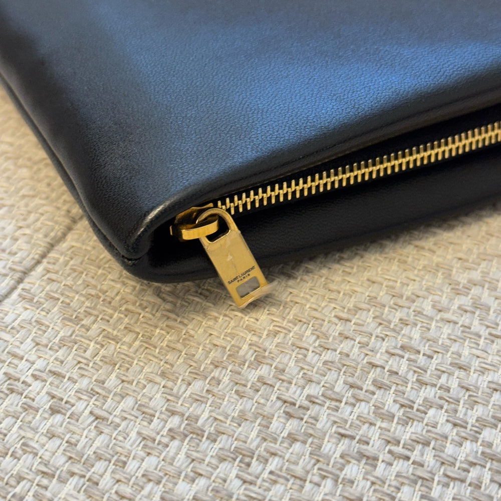 Saint Laurent Black Calypso Small Pouch