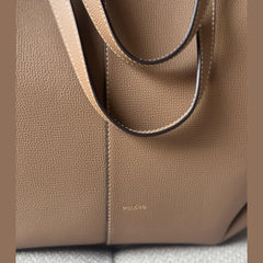 Polène Root Textured Leather Cyme Tote Bag