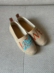 Loewe Paula's Ibiza Beige Canvas Espadrilles - Size 38
