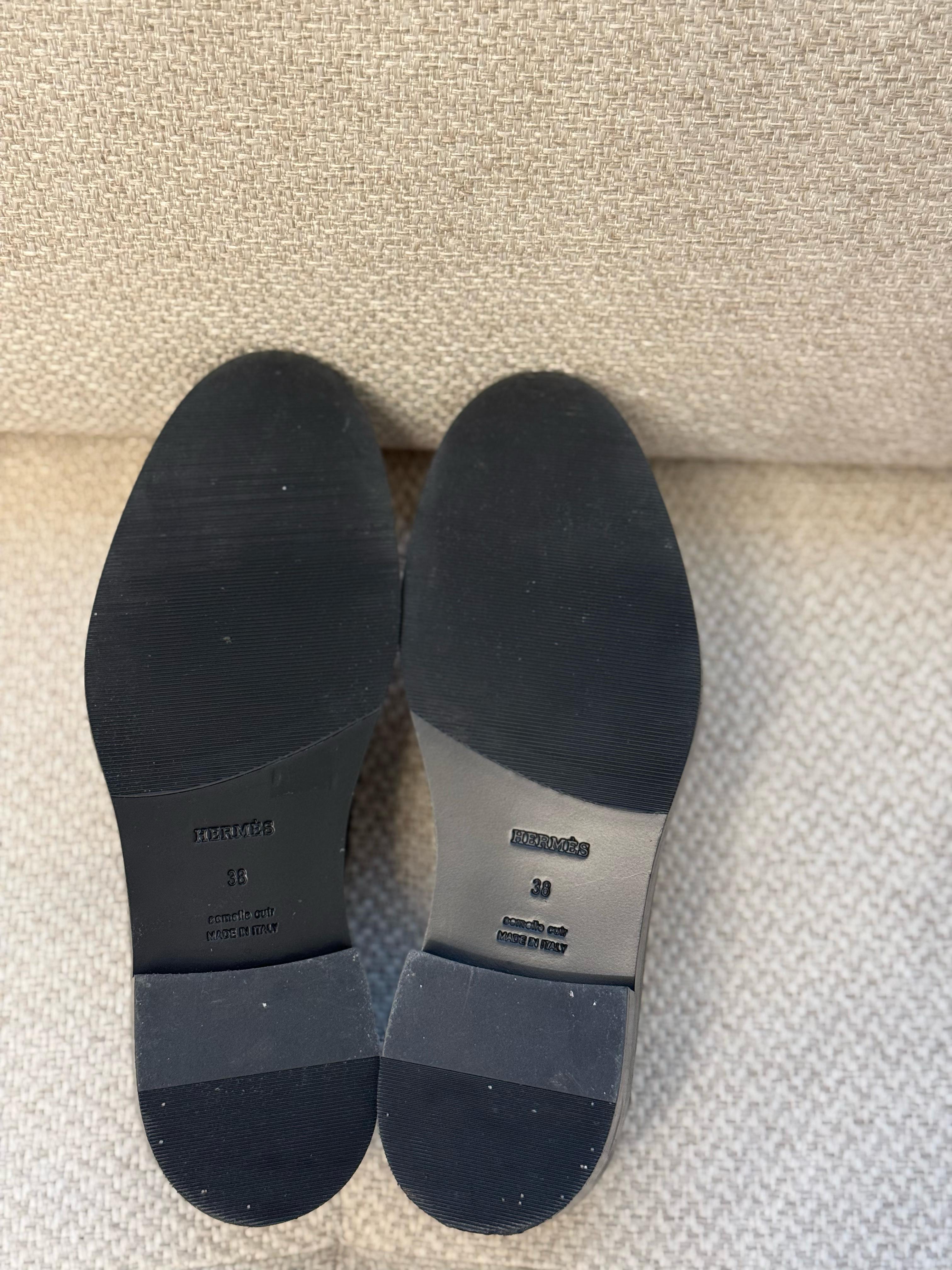 Hermès Black Leather Hot Loafers with Kelly Turn Lock