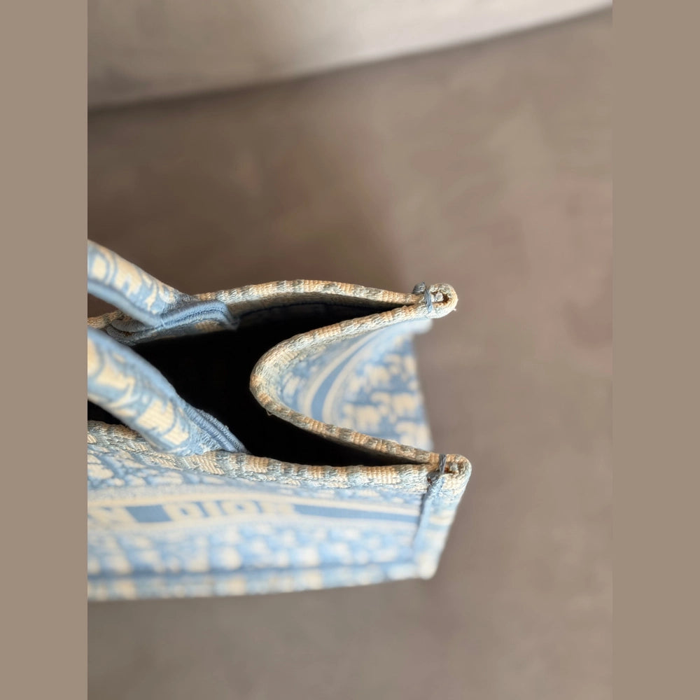 Christian Dior Baby Blue Medium Oblique Book Tote with Entrupy Certificate