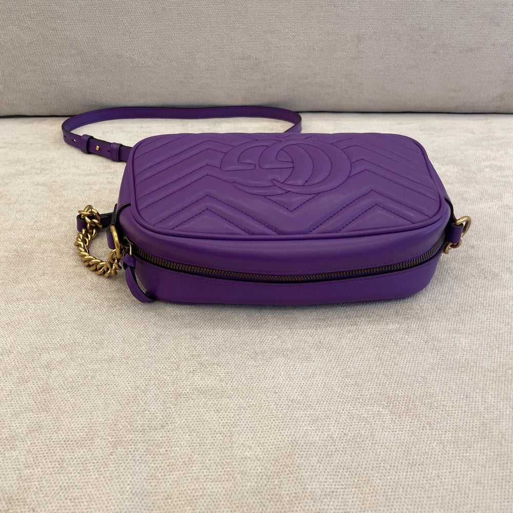 Gucci Purple GG Marmont Camera Bag