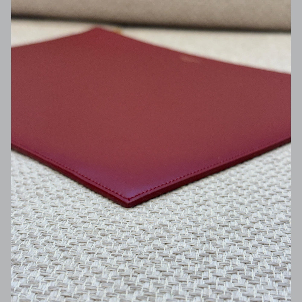 Saint Laurent Burgundy Leather Clutch