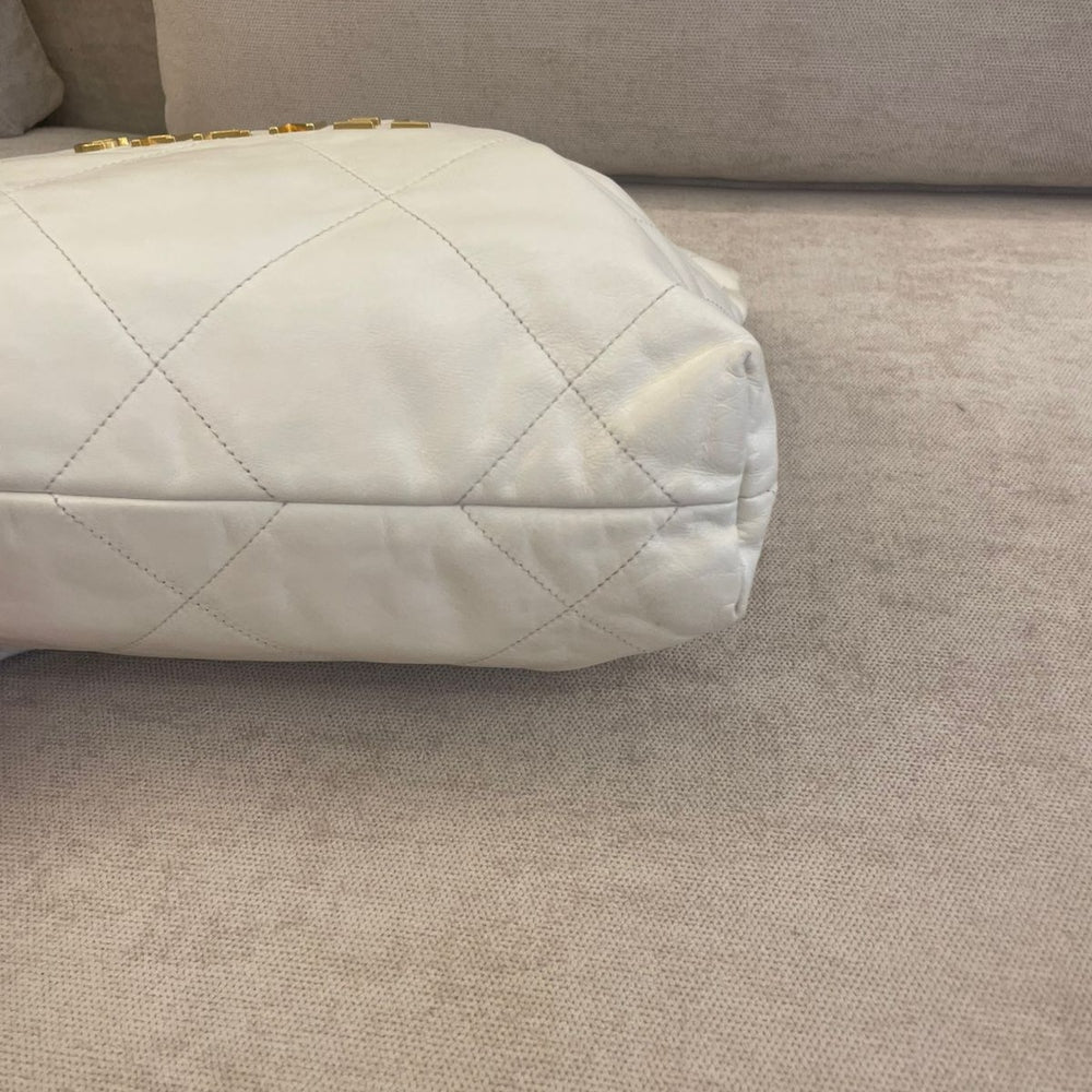 Chanel Small White Chanel 22 Gold Hardware 29x32cm