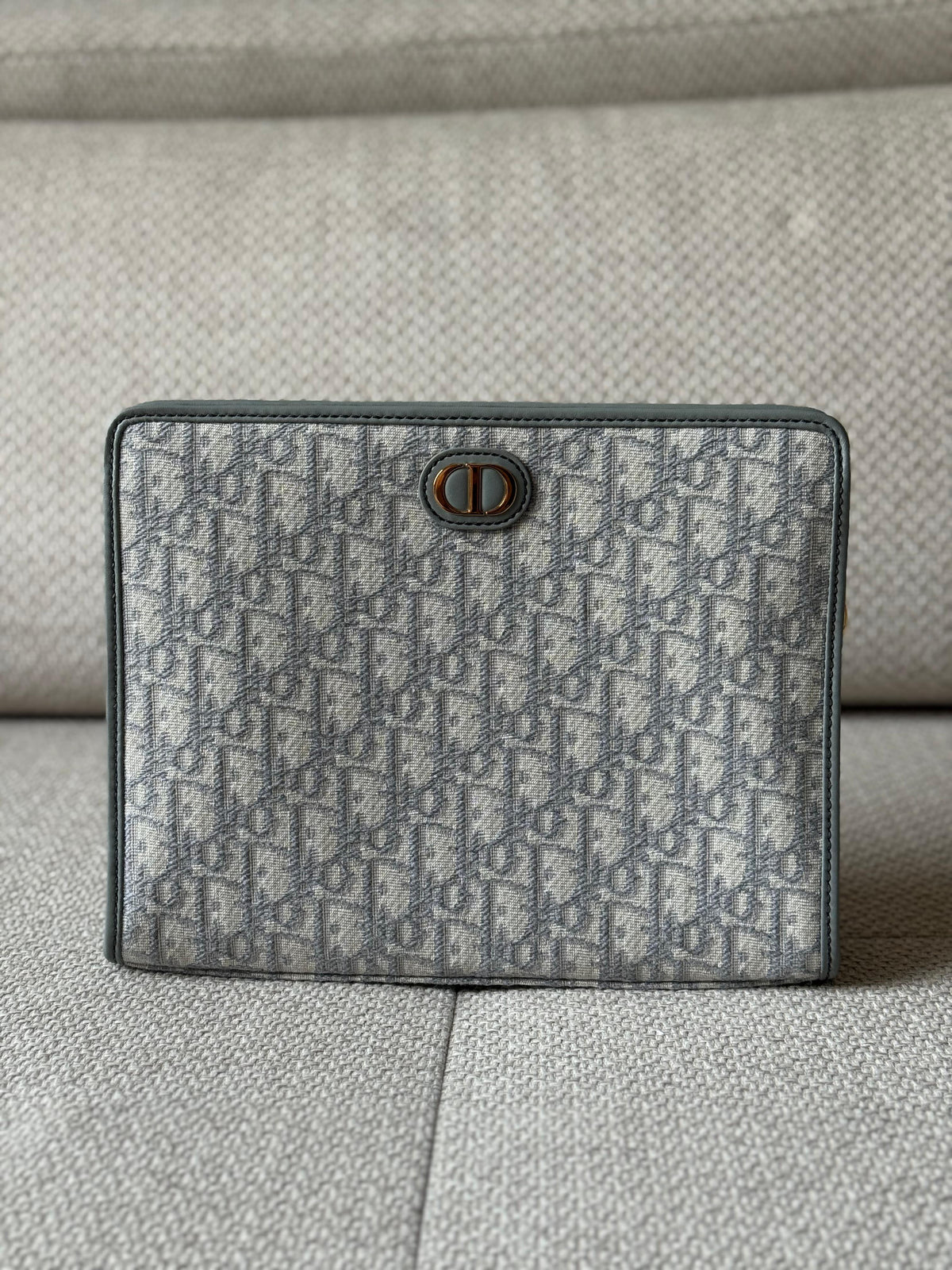 Christian Dior Grey Oblique Montaigne Pouch