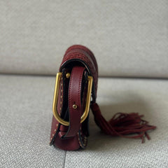 Chloé Burgundy Hudson Leather Crossbody