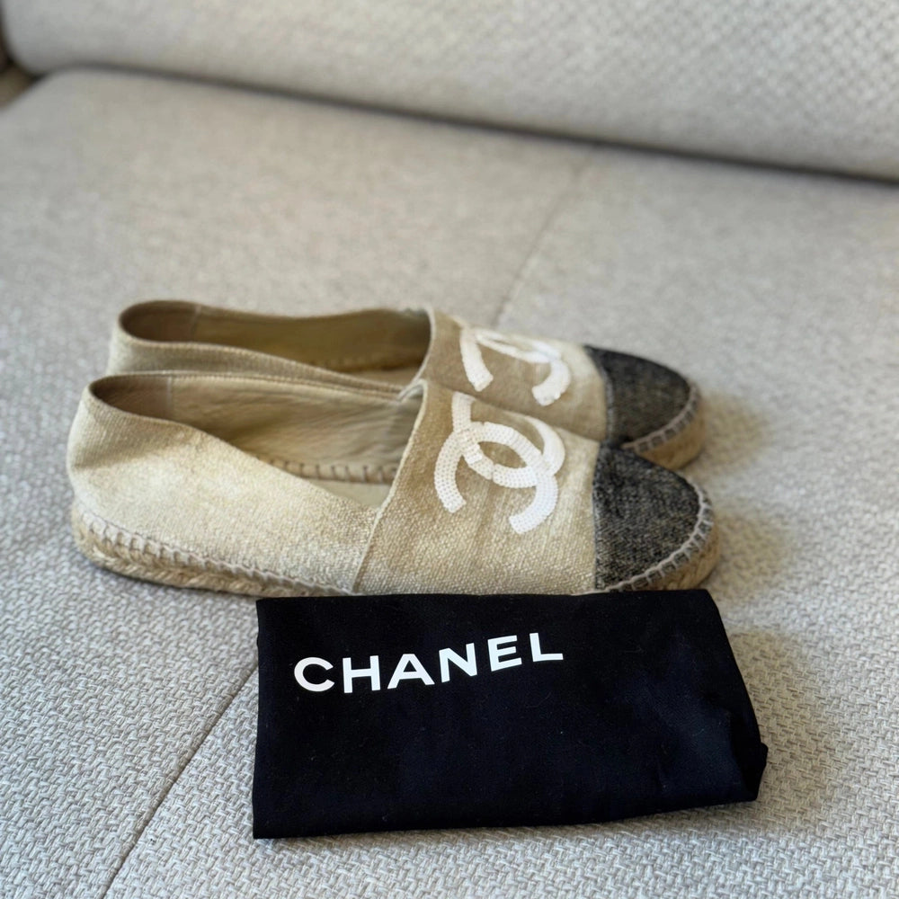 Chanel Two Tone Canvas Espadrilles - Size 40