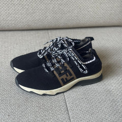 Fendi Black Rockocko Knit Sneakers - Size 39
