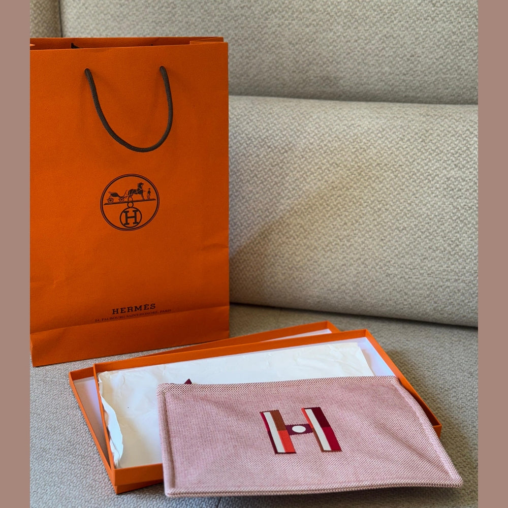 Hermès Large Faubourg Corner Case Orange/Framboise