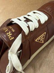 Prada Brown Leather Backless Sneakers - Size 37