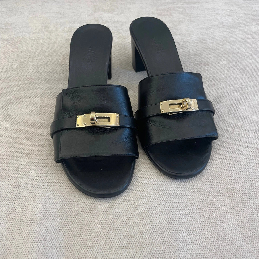 Hermès Black Gigi 50 Sandal - Size 37.5