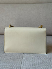 Gucci Calfskin Medium Mystic White GG Marmont Chain Handle Bag